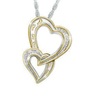 Delicate Zircon Footprint 2 Hearts Pendant Necklace for Couple Fashion Jewe R7R2
