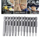 12Pc security bits torx screwdriver tool set 1/4" hex shank T5-40 too P_ES