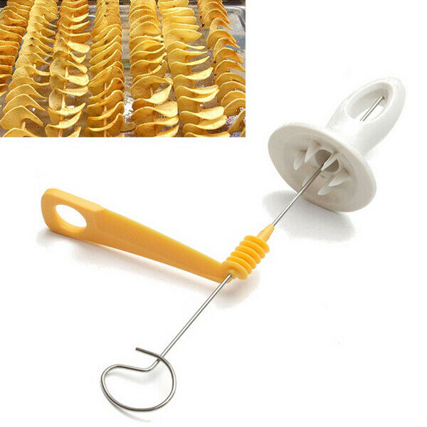 1 Set Stainless Steel Tornado Potato Spiral Cutter Slicer Spiral Potato Chi