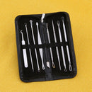 9Pcs Stainless Steel Acne Extractor Removing Tool Face Skin Care Blackhead  D5H3