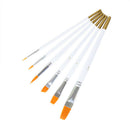 6pcs/set Set Wood Handles Watercolor White Rod Manicure Paint Brush Nylon