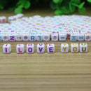 200 Pcs Plastic Alphabet Cube Loose Beads For Jewelry Necklace Bracelet  QYN