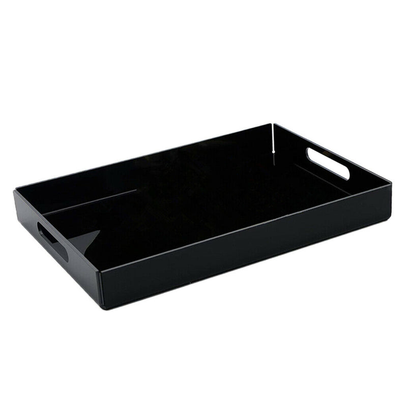 Food Service Tray Breafast Drinks Cake Trays Acrylic Makeup Organizer Black