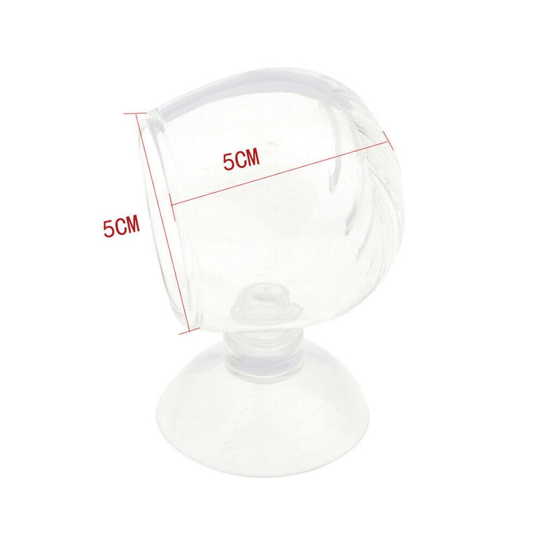 2x Glass Feeding Cup   Feeder Shrimp Red Worms Food for Aquarium Pinhole