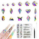 1843pcs Stones Gems Nail Art Set AB Rhinestones Glass Crystal Salon Home Craft