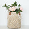 Folding Seagrass Basket - Planter Holder With Handle Laundry Basket White L