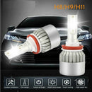 Waterproof H8 H9 H11 LED Headlight Bulbs Conversion Kit 6000K High Low Beam Lamp