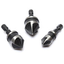 3x Top Hex Countersink Boring Set for Wood Metal Quick Change Drill Bit Tools LJ