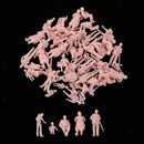 60pcs 1:87 HO Scale 15mm Human Unpainted People Figures ,Railway Street Models