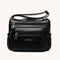 Retro Women Shoulder Bag Multi-zipper Big Capacity Crossbody Pouch (Black)