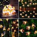 Garden Solar Lights,50 LED Honeybee Garden Fairy Lights,8 Mode 7M/ 24Ft Wat