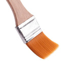 2pcs Orange Bristle Wooden Handle Oil Painting Paint Brush 1.2" Width