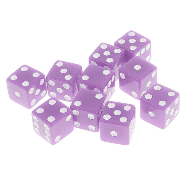 10pcs Plastic Six Sided D6 Dice Digital Dices Kit Party Board Game Dices for