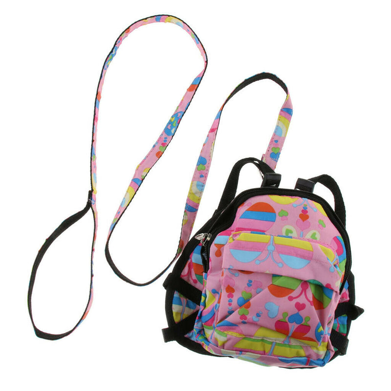 Small Dog Self Mini Carrier Back Pack Pocket Saddle Bags w/ Training Lead Leash