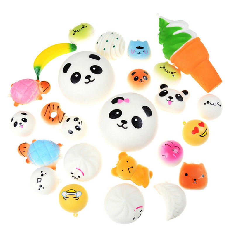 5Pcs Soft Squishy Bread Key Phone Straps Funny Gadgets Anti Stress Novelty Toys`