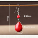 5X(Retro Simple Drops Natural Stone Turquoise Earrings Featured Texture St F5E2)