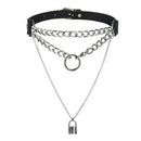 Lock Chain  Multilayer Punk Choker Necklace joker Collar Neck Ring Jewelry S Gw