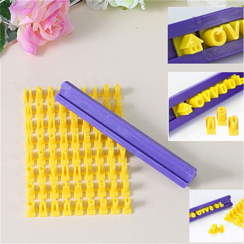 1 Set Alphabet Number Letter Biscuit Fondant Cake Cookie Stamp Impress Emboss JS