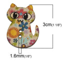 100PCs Natural Wooden Buttons Cute Cat Shape Decorative Sewing Buttons 2 Ho G1L3