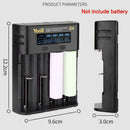 Intelligent LCD Charger 4 Slot For  21700 26650 AAA Battery AA Lithium F8K8