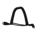 HDMI Male to Right Angle HDMI Male Spiral Coiled Cable 1080p for SLR Camera