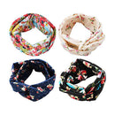 4 Pack Women Headband Boho Floal Style Criss Cross Head Wrap Hair Band, Set E7S5
