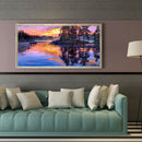 Diamond Painting Sunset Lake Scene Full Round Drill Wall Picture 60x30cm
