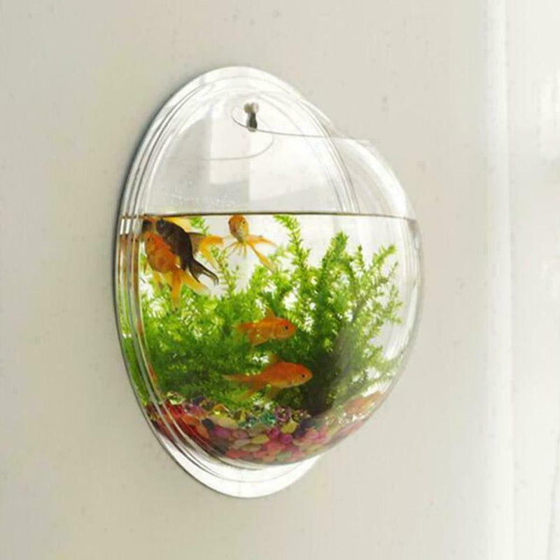 Wall Mounted Fish Tank Bubble Hanging Terrarium New Betta Aquari Goldf O3C8