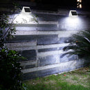 4 LED Fence Lamp Solar Powered Plastic Stair Wall Light Outdoor Garden Courtyard