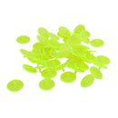 50Pcs Plastic Round Transparent Golf Ball Markers Yellow Green