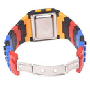 Rainbow Rubber LCD Digital Alarm Men's Ladies Black Case Sport Watch LED096