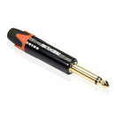 6.35mm Mono Male Plug Connector DIY Soldering Plug for Microphone (Orange) A