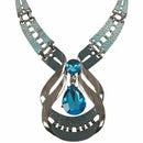 Necklace And Earring Set Water Drop Shape Jewelry Set Blue L6M8