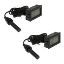 2PCS Digital LCD Thermometer Hygrometer Outdopo Indoor Outdoor Temperature