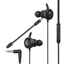For PUBG Mobile Gaming Earphone Headphones with Mic Noise Isolating Black