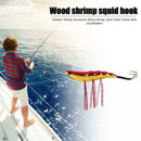 Plastic 25g Wood Shrimp Squid Hook Fishing Lure Hard Baits for Outdoor Tool