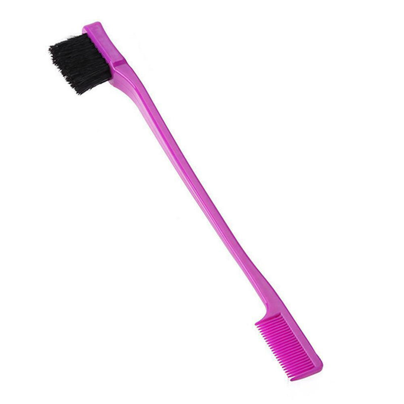 Double Side Hair Edge Brushes Hair Comb Beauty Hairdressing Tools (Purple) A