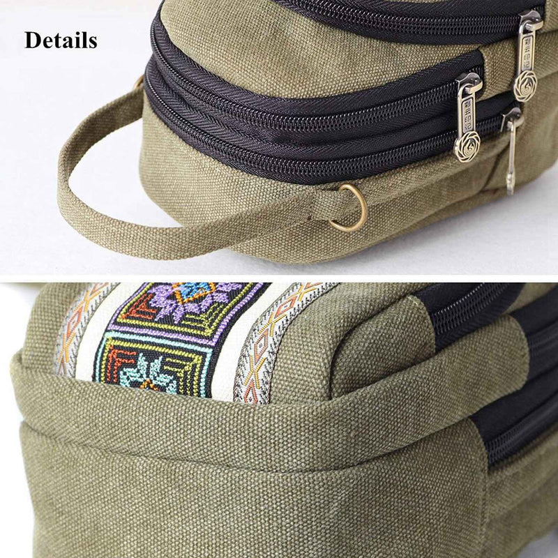 Embroidery Canvas Crossbody Bag Cell phone Pouch Coin Purse for Women Girls J5S1
