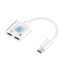 Dual 2in1 Type C to USB-C Headphone Audio Charger Adapter Splitter Converter