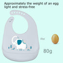 Cartoon Silicone Kids Bib Waterproof Baby Feeding Adjustable Apron (Grey)