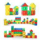 ABS Plastic House Building Bricks Stacking Blocks Set - 66 Pieces with Storage