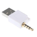 USB to 3.5mm Charger Adapter Connector for iPod Shuffle 2nd Generation White