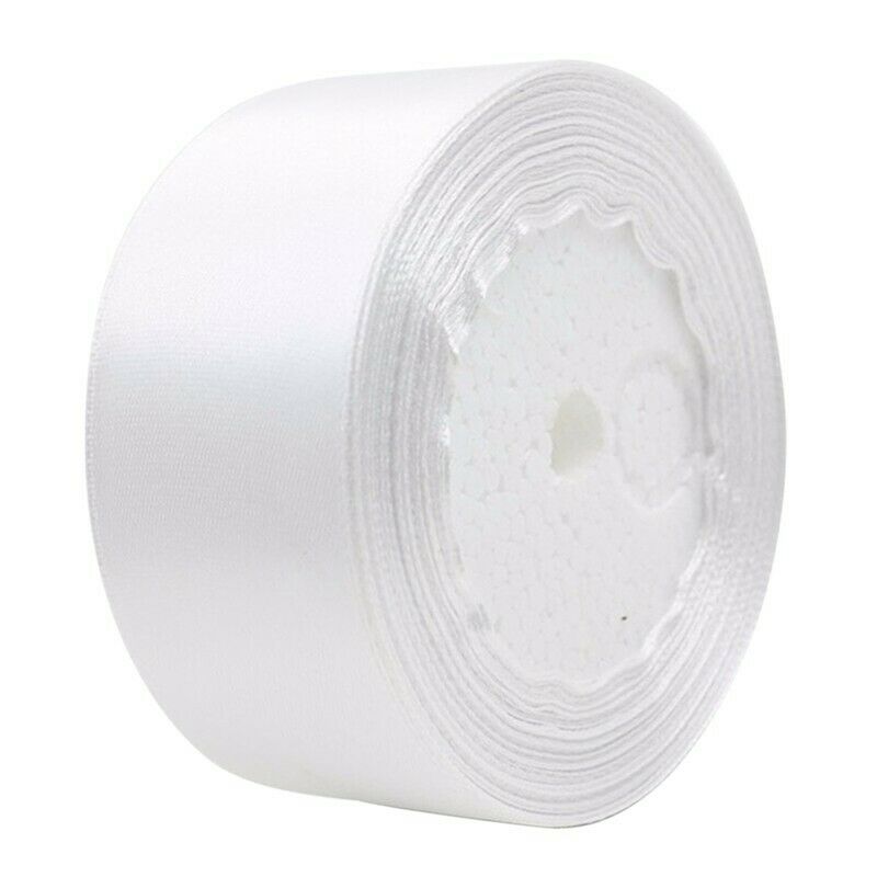 1 roll 40mm 22 Meters silk satin ribbon for wedding party(white) J5F9