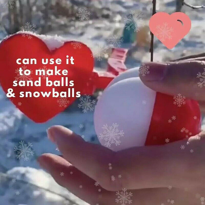 2x Heart Shape Snow Ball Maker Kids Children Outdoor Snowball Sand Mold Toys