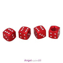 4pcs Dice Style Car Tire Wheel Tyre Caps Valve Stem Dust Covers (Red)