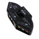 3 Way Audio Video AV RCA Switch Switcher Splitter+Cable