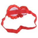 Baby Girls Rhinestone Headband Ribbon Hair Band (Red)
