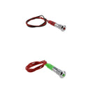 2pcs Motorcycle 12V 6mm LED Indicator Dash Panel Warning Light Red/Green