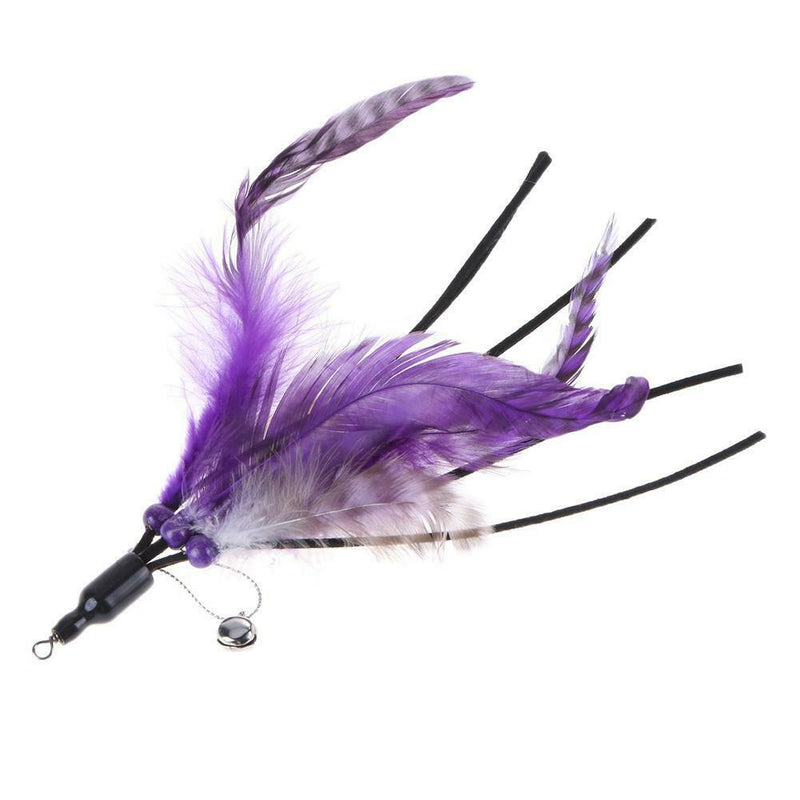Cat Pet Toys Funny Cat Telescopic Rod Stick+5pcs Feather Replacement Heads