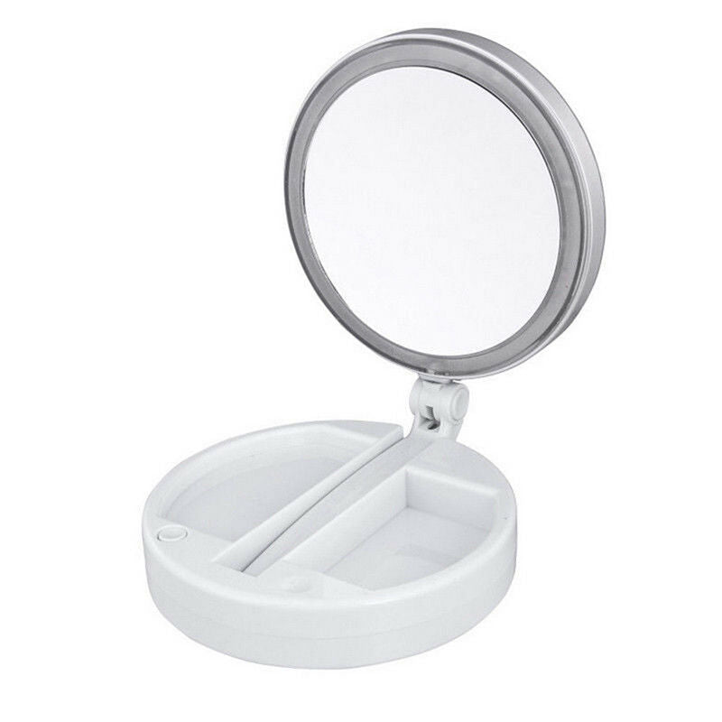 1x Magnifying Makeup Mirror Beauty Stand Double Side with LED Light Cosmetic FT